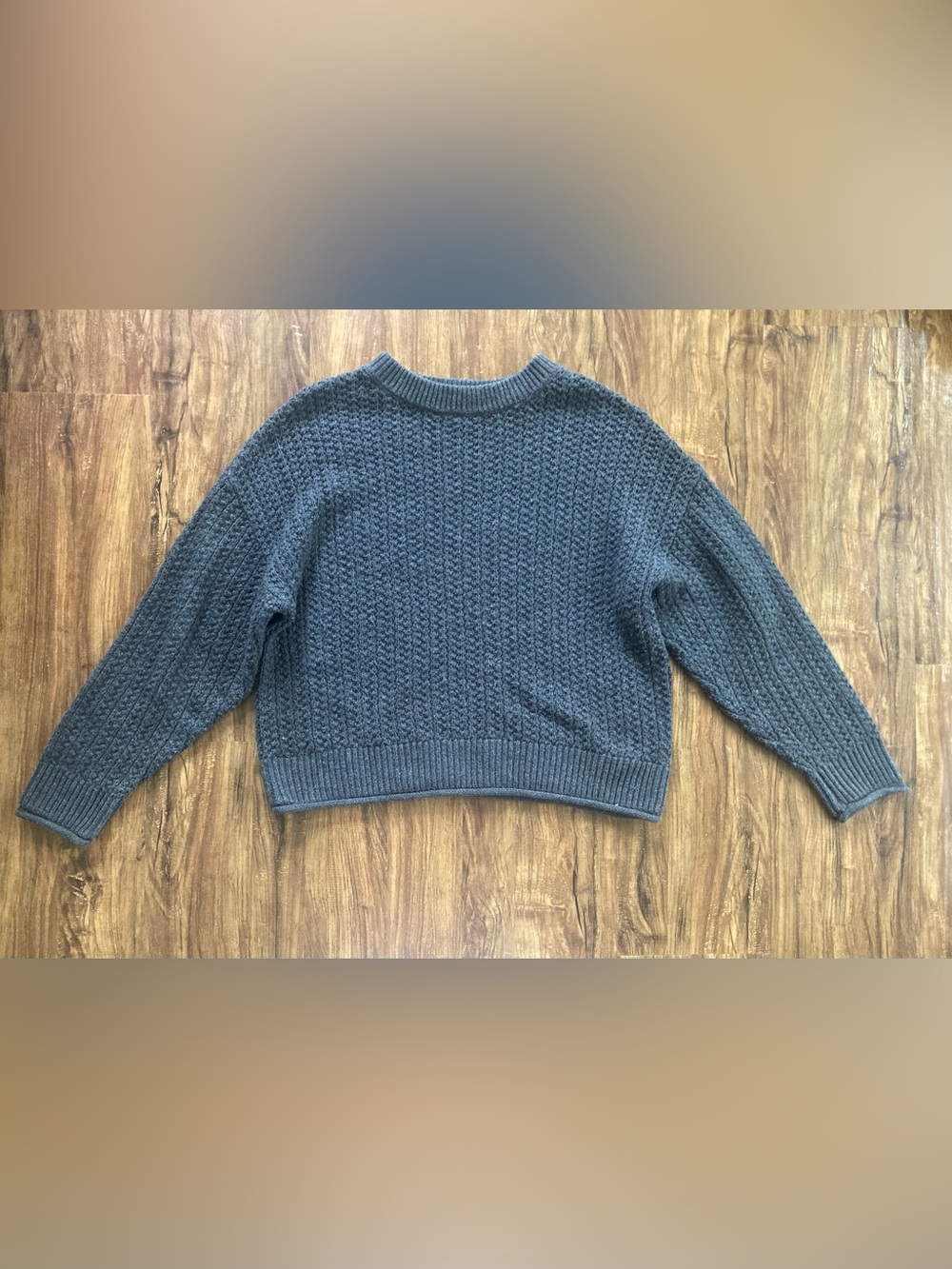 Universal Thread Women's Charcoal Crewneck Cable Knit Sweater Women’s Size Small